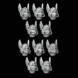 Small Winged Hooded Sallet Helmets - Set of 10