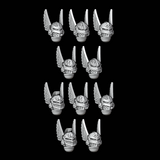 Large Winged Sallet Helmets - Set of 10
