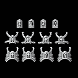 Skull and Bones Greave Decorations - Set of 10