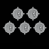 Pointed Skull Shields - Set of 5