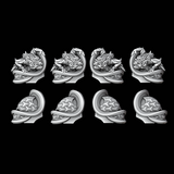 Oriental Dragon Style Shoulder Pads - Set of 8