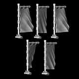 Samurai Style Back Banners - Set of 5