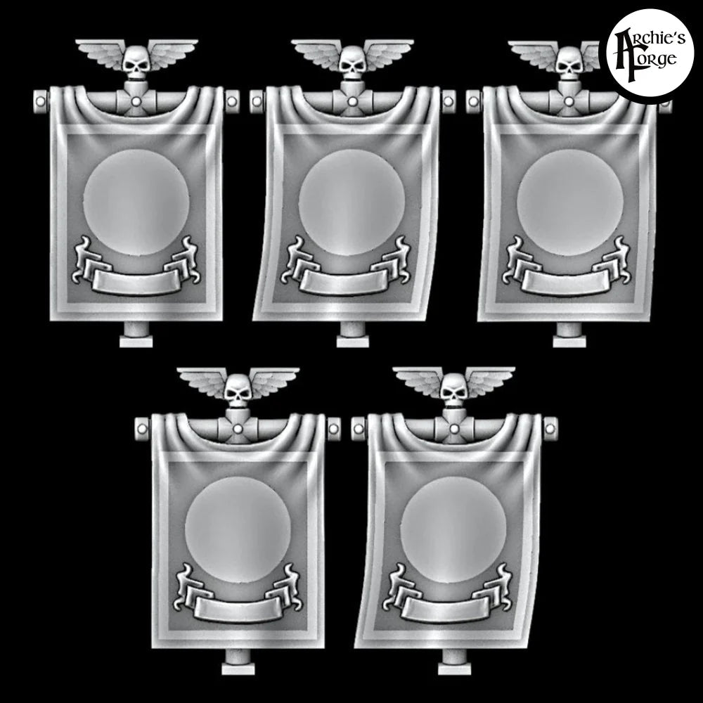 Back Banners - Set of 5 - Scroll Trim - Archies Forge