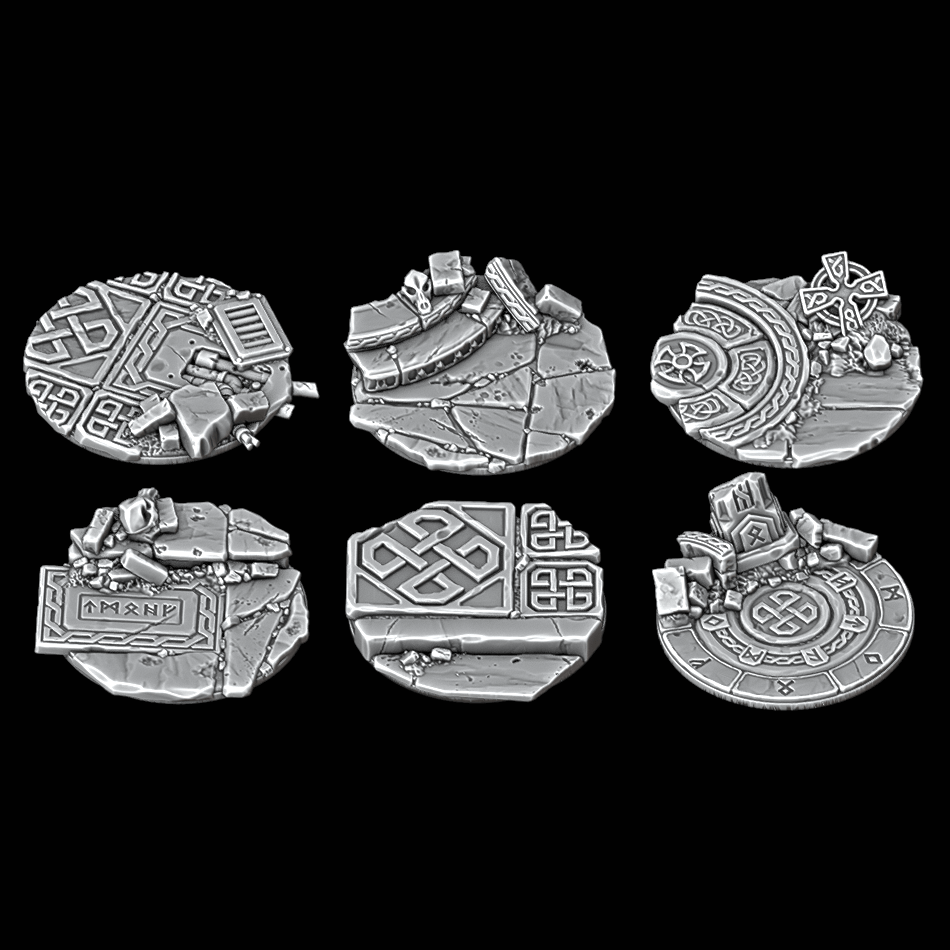 Base Topper - Ruined Viking Temple - Set 1 - 28/32/40mm - Archies Forge