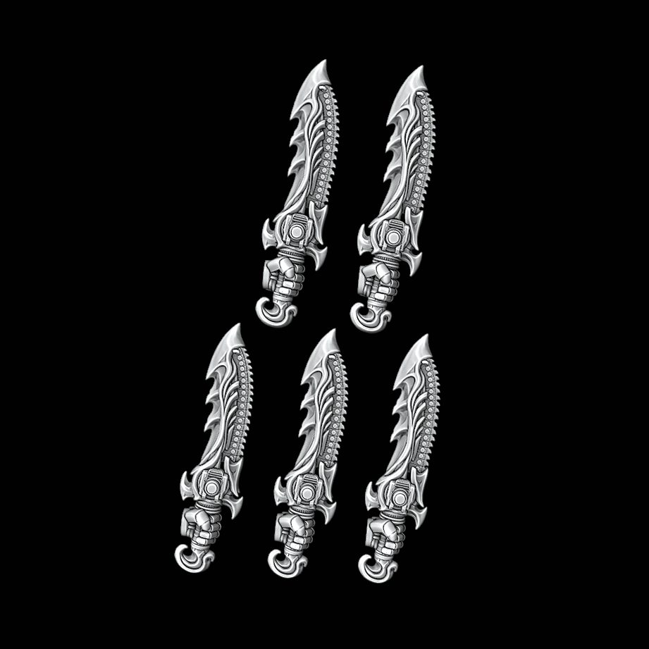 Chainswords - Legio Carcharodon - Set of 5 - Left Handed - Archies Forge