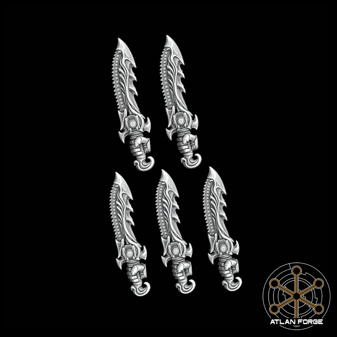 Chainswords - Legio Carcharodon - Set of 5 - Right Handed - Archies Forge