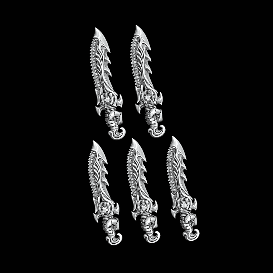 Chainswords - Legio Carcharodon - Set of 5 - Right Handed - Archies Forge