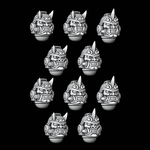 Detailed Horned Oni Mask Helmets - Set of 10 - Archies Forge