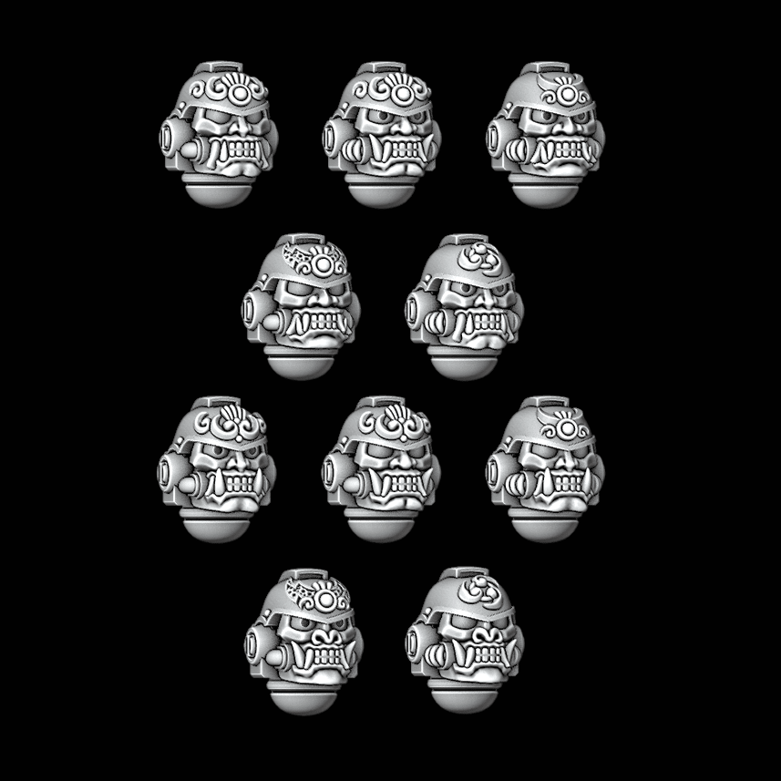 Detailed Oni Mask Helmets - Set of 10 - Archies Forge