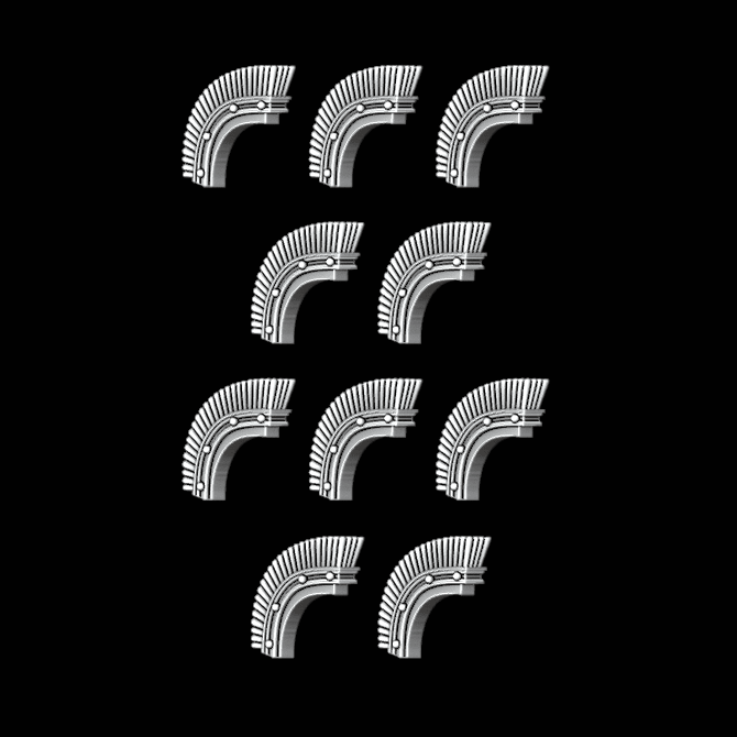 Greek / Roman Plumed Helmet Crests - Set of 10 - Archies Forge