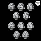 Hooded Knight Helmets - Design 1 - Plain Hood - Set of 10 - Archies Forge