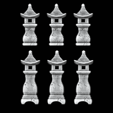 Japanese Stone Lanterns - Set of 4 - Archies Forge