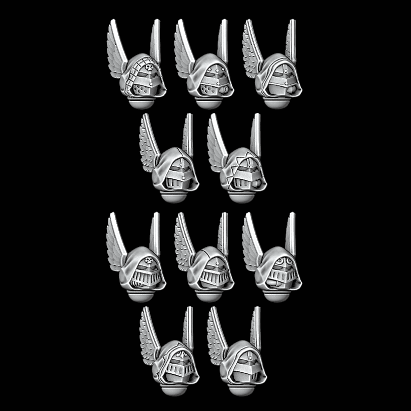 Large Winged Hooded Sallet Helmets - Set of 10 - Archies Forge