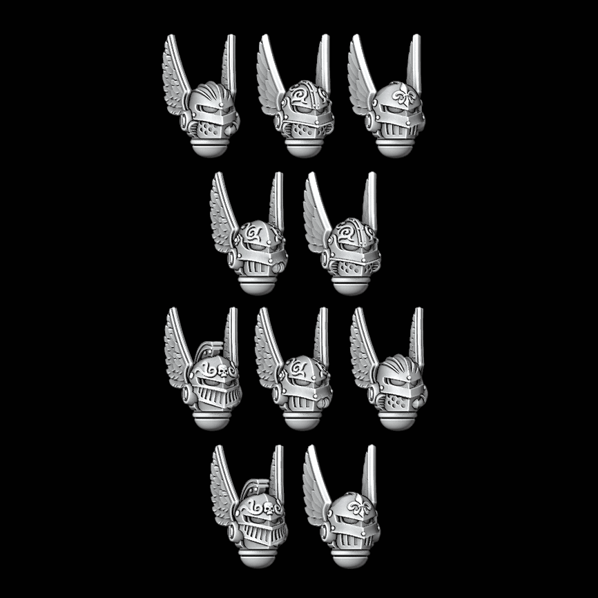 Large Winged Sallet Helmets - Set of 10 - Archies Forge