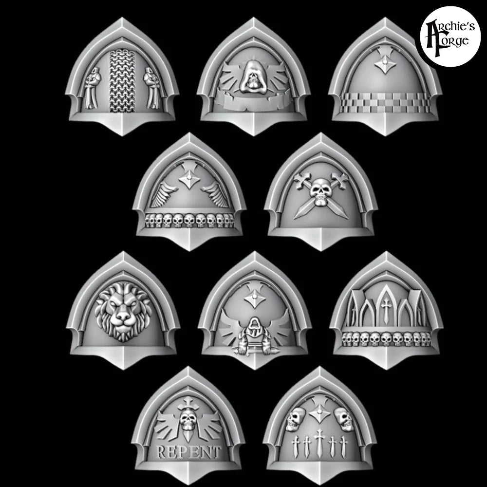Legio Angelus Ornate Pads - Set of 10 - Archies Forge