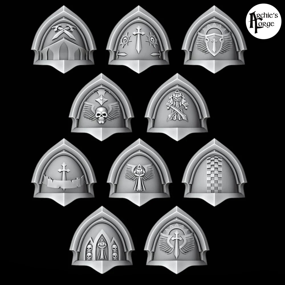 Legio Angelus Ornate Pads - Set of 10 - Archies Forge