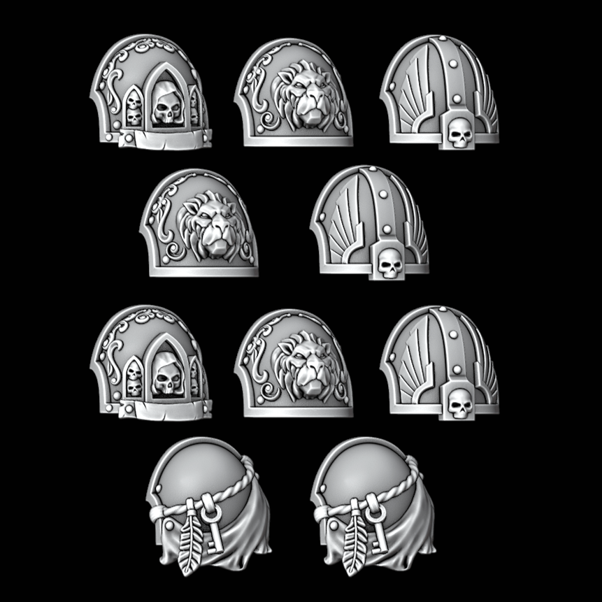 Legio Angelus Ornate Phobos Pads - Set of 10 - Archies Forge