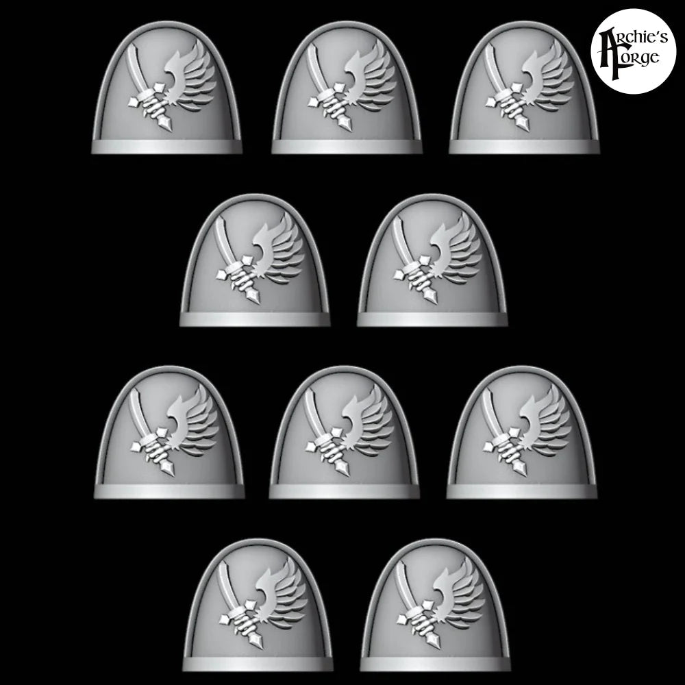 Legio Angelus Raven Wing Pads - Set of 10 - Archies Forge