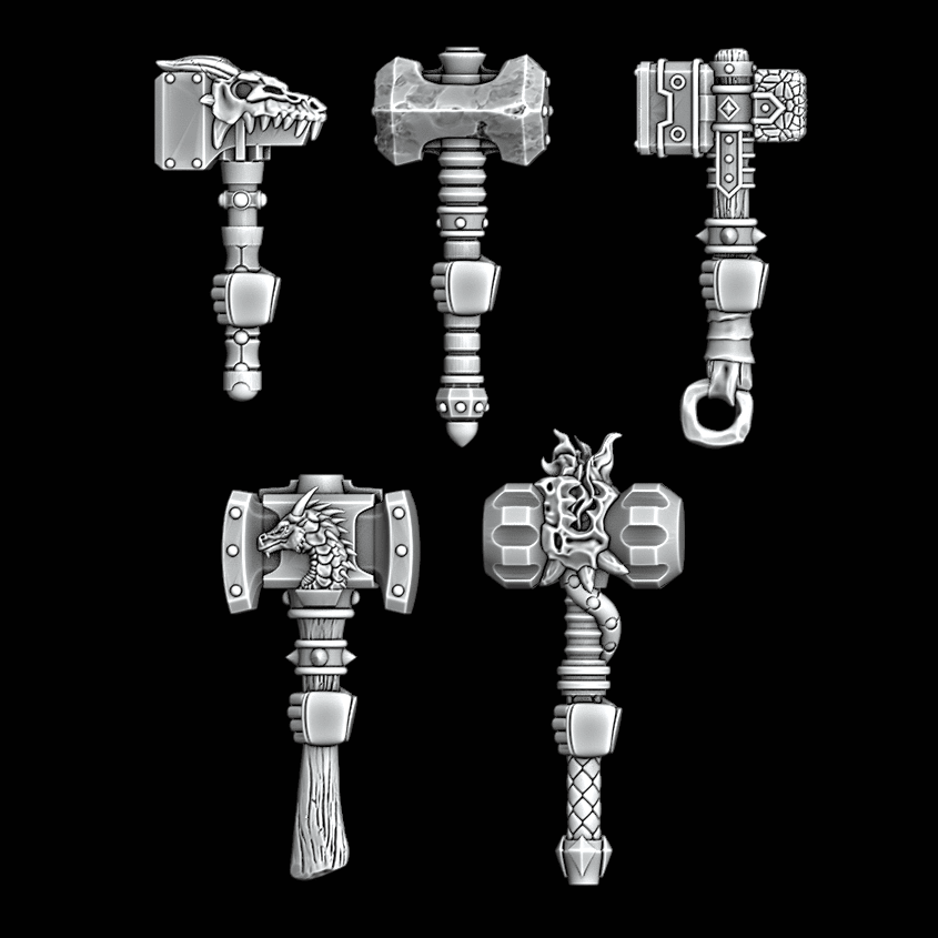 Legio Draconis One Handed Thunder Hammers - Left Handed - Set of 5 - Archies Forge