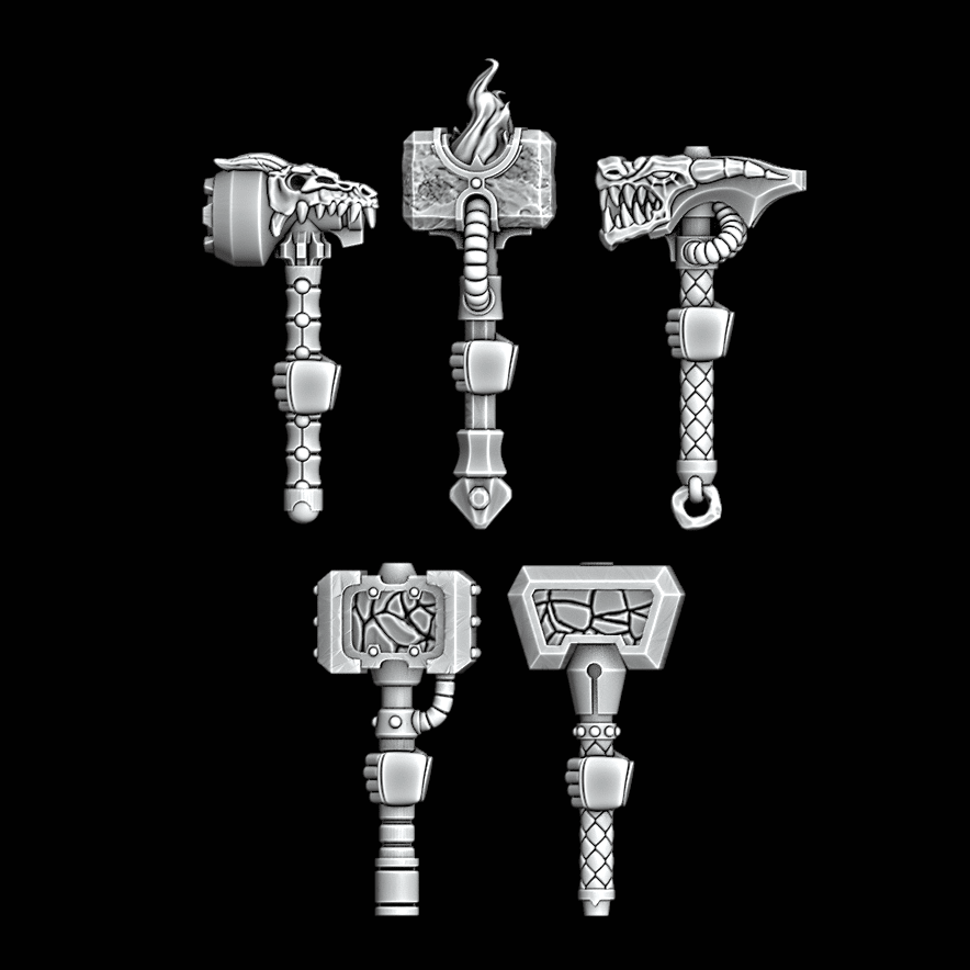 Legio Draconis One Handed Thunder Hammers - Left Handed - Set of 5 - Archies Forge