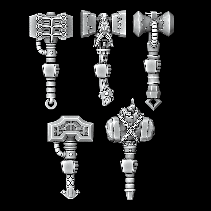 Legio Draconis One Handed Thunder Hammers - Right Handed - Set of 5 - Archies Forge