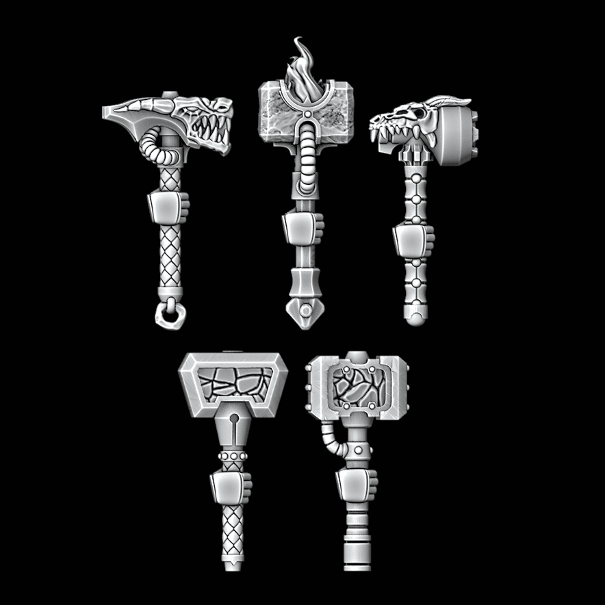 Legio Draconis One Handed Thunder Hammers - Right Handed - Set of 5 - Archies Forge