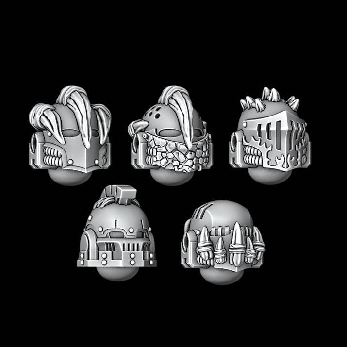 Legio Draconis Veteran Helmets - Set of 5 - Archies Forge