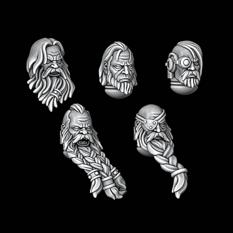 Legio Fenris Helmets - Set of 5 - Archies Forge