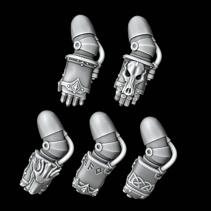 Legio Fenris Power Fists - Set of 5 - Left Handed - Archies Forge