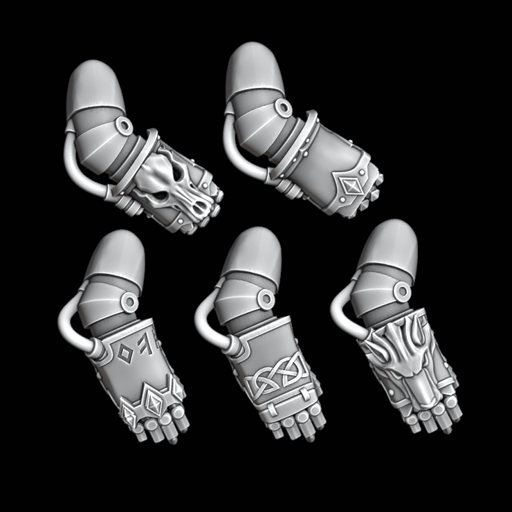 Legio Fenris Power Fists - Set of 5 - Right Handed - Archies Forge