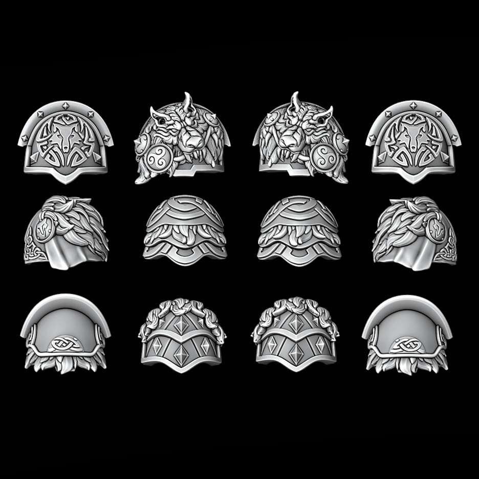 Legio Fenris Terminator Shoulder Pads - Set of 12 - Archies Forge