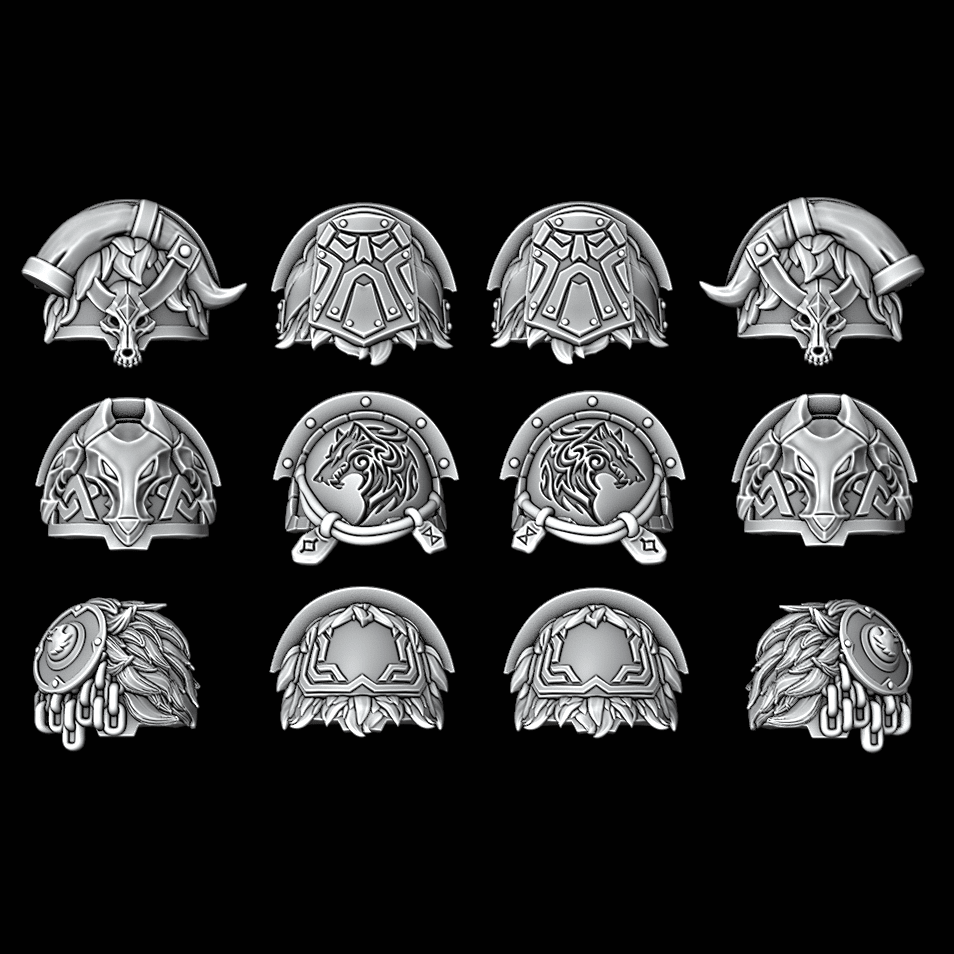 Legio Fenris Terminator Shoulder Pads - Set of 12 - Archies Forge