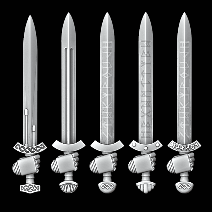 Legio Fenris Viking Swords - Set of 5 - Right Handed - Archies Forge