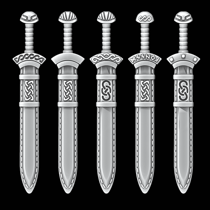 Legio Fenris Viking Swords - Set of 5 - Sheathed - Archies Forge