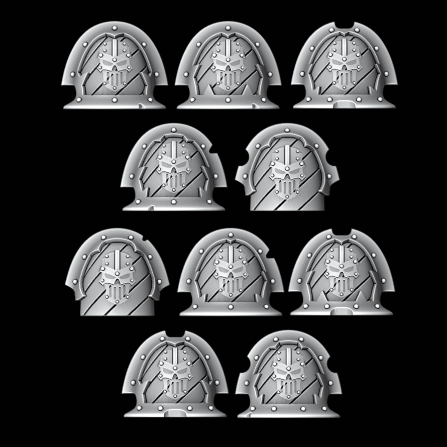 Legio Iron Hazard Stripes - Damaged Pads - Set of 10 - Archies Forge