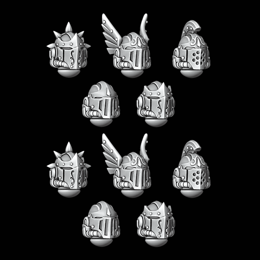 Legio Sanguine Knightly Helmets - Set of 10 - Archies Forge