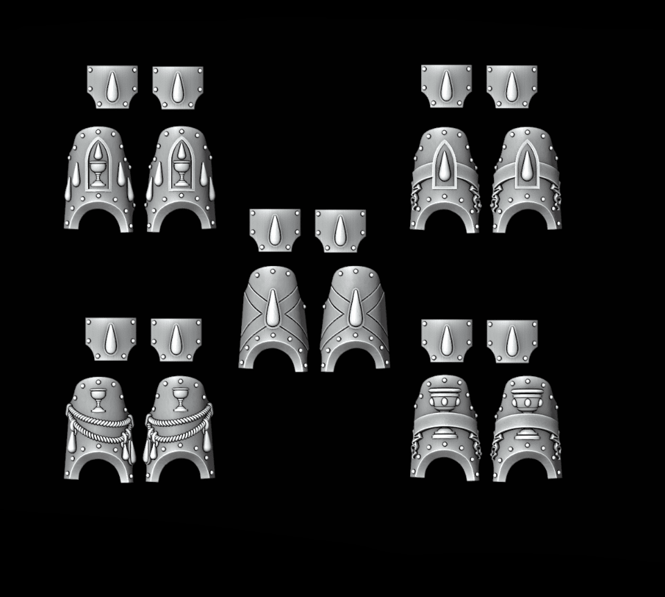 Legio Sanguine Terminator Shin and Hip Plates - Set of 5 - Archies Forge