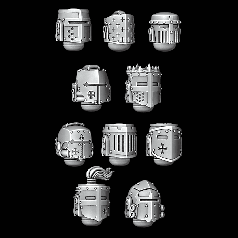Legio Templaris Crusader Bucket Helmets - Set of 10 - Archies Forge
