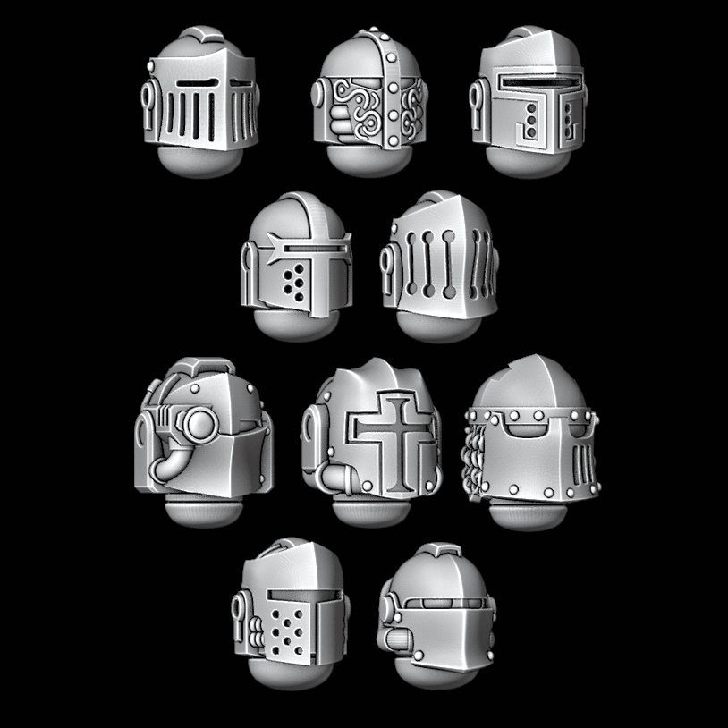 Legio Templaris Crusader Helmets - Set of 10 - Archies Forge
