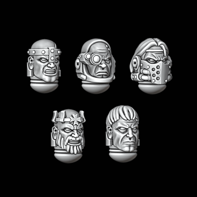 Legio Templaris Heads - Set of 5 - Archies Forge