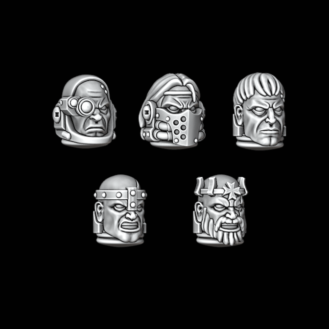 Legio Templaris Terminator Heads - Set of 5 - Archies Forge