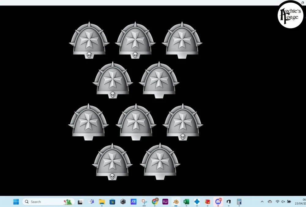 Legio Templaris Veteran Shoulder Pads - Set of 10 - Archies Forge