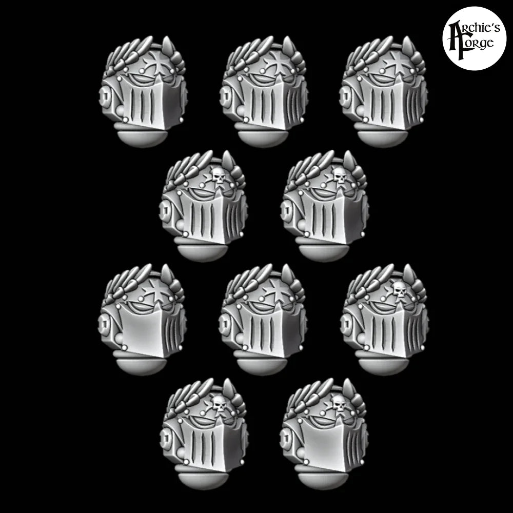 Legio Templaris Wreathed Knight Helms - Set 10 - Archies Forge