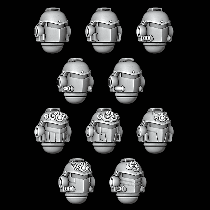 Mongolian / Asian Style Monovisor Helmets - Set of 10 - Archies Forge