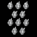 Mongolian / Asian Style Monovisor Horned Helmets - Set of 10 - Archies Forge