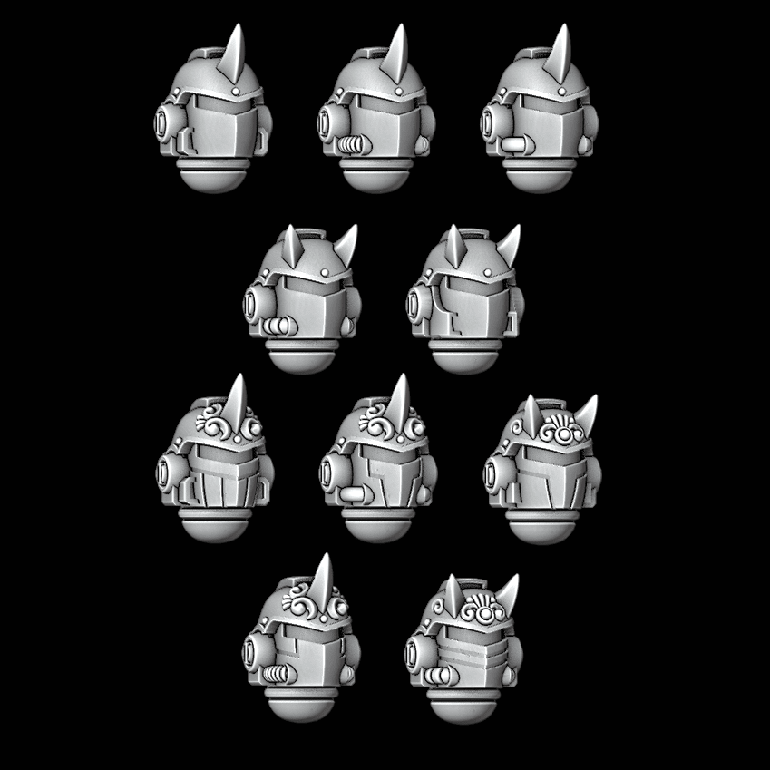 Mongolian / Asian Style Monovisor Horned Helmets - Set of 10 - Archies Forge