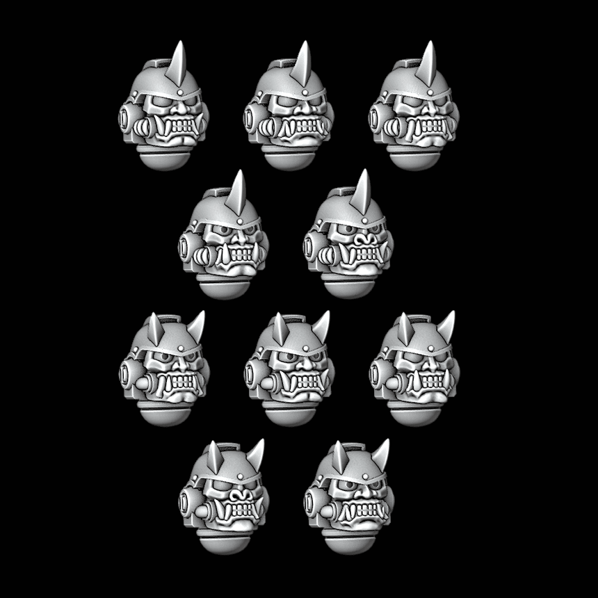 Oni Mask Horned Helmets - Set of 10 - Archies Forge