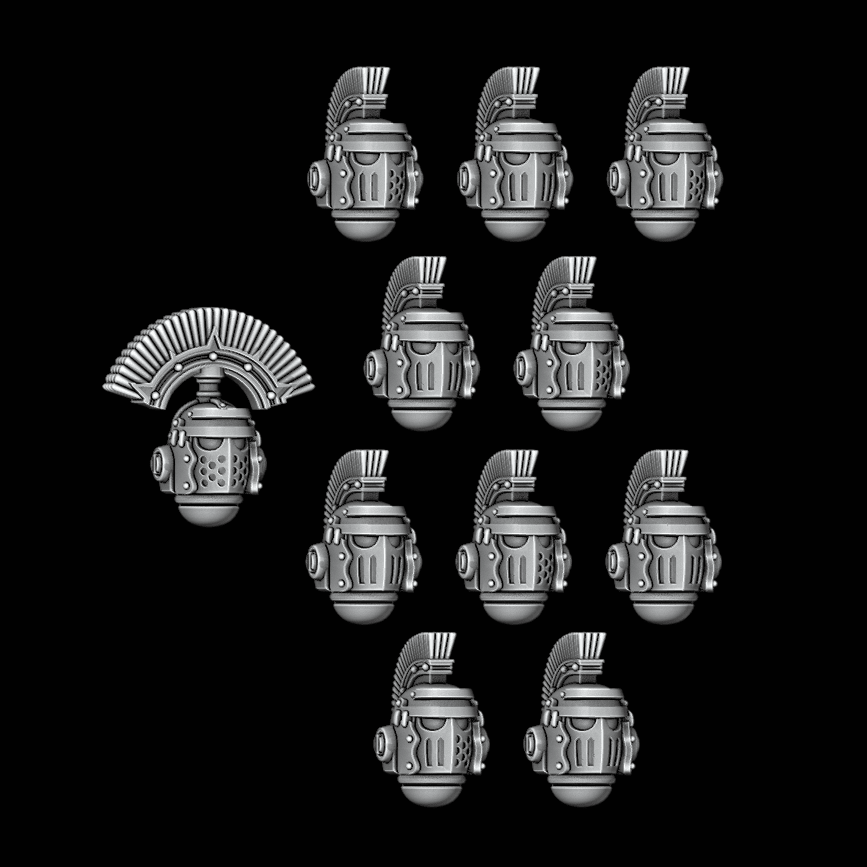 Roman Legionary Veteran Crested Helmets - Legio Ultra - Set of 11 - Archies Forge
