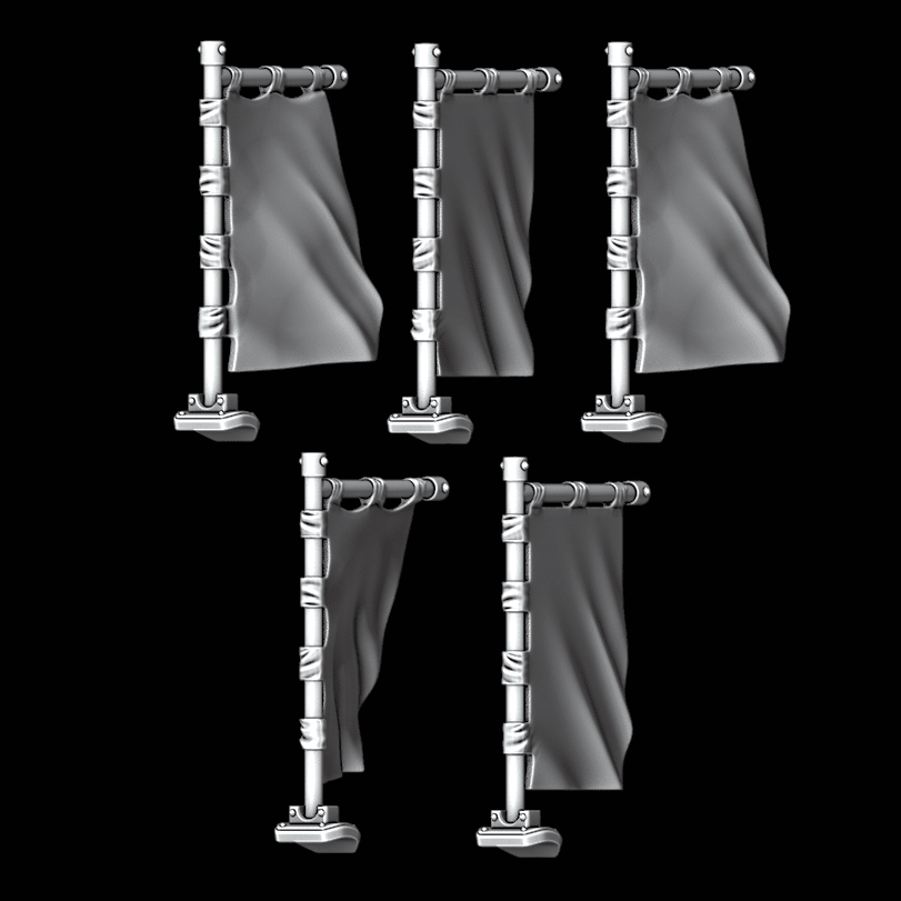 Samurai Style Back Banners - Set of 5 - Archies Forge