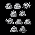 Skull and Flame Gravis Shoulder Pads - Set of 10 - Archies Forge